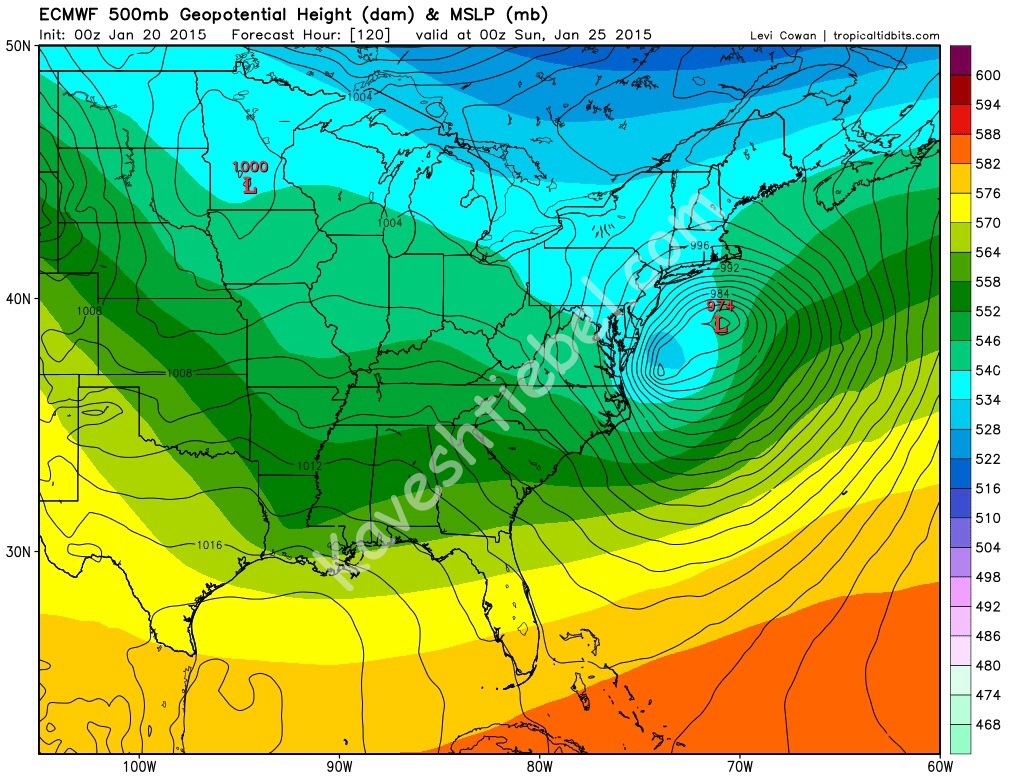 European model for weekend storm