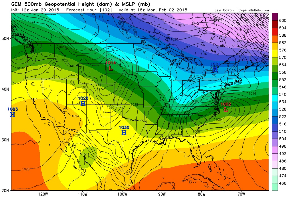 דער קאנאדעין ווייזט אז עס לויפט ארויס צו אינזער south דער שניי וועט נישט אנקומען ביז אינז.