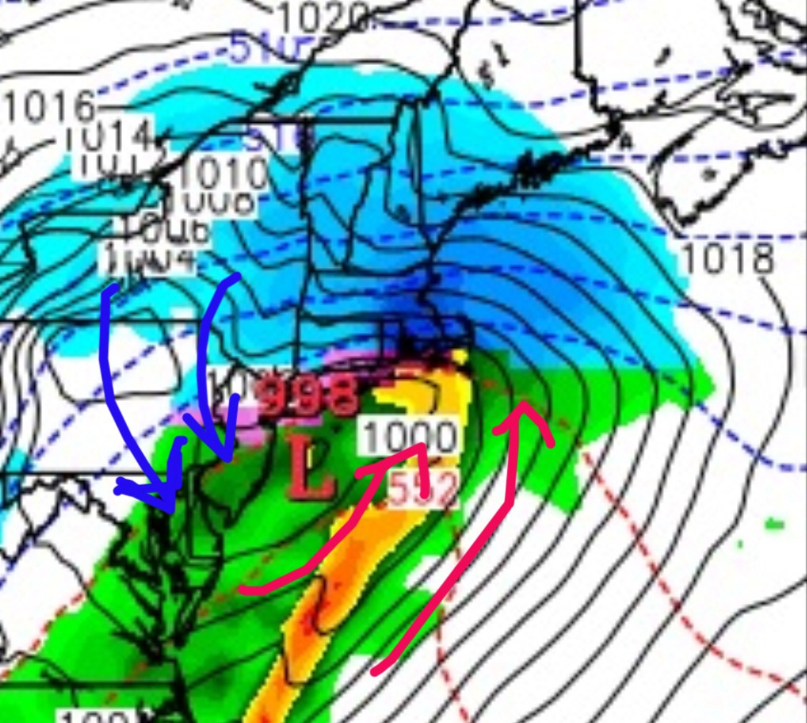 Storm is now moving east from us