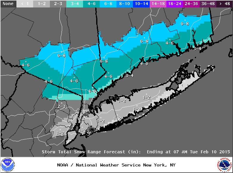 New york metro area snow map