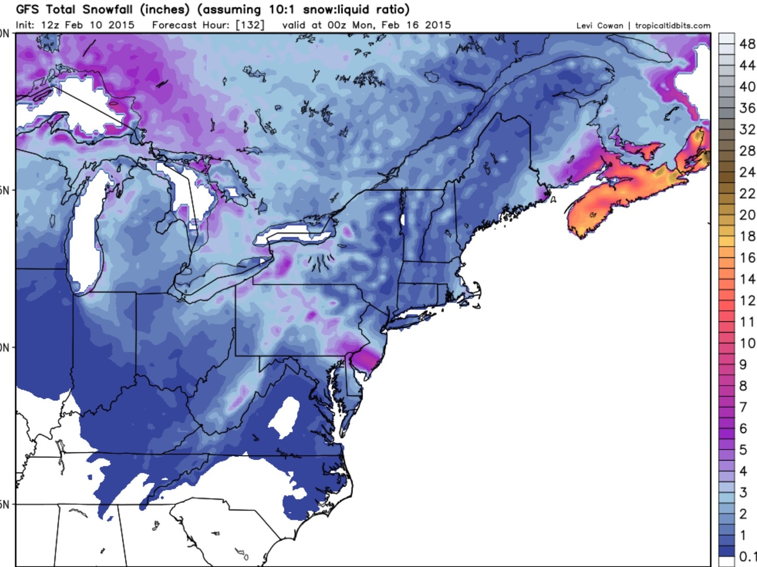 Gfs snow map