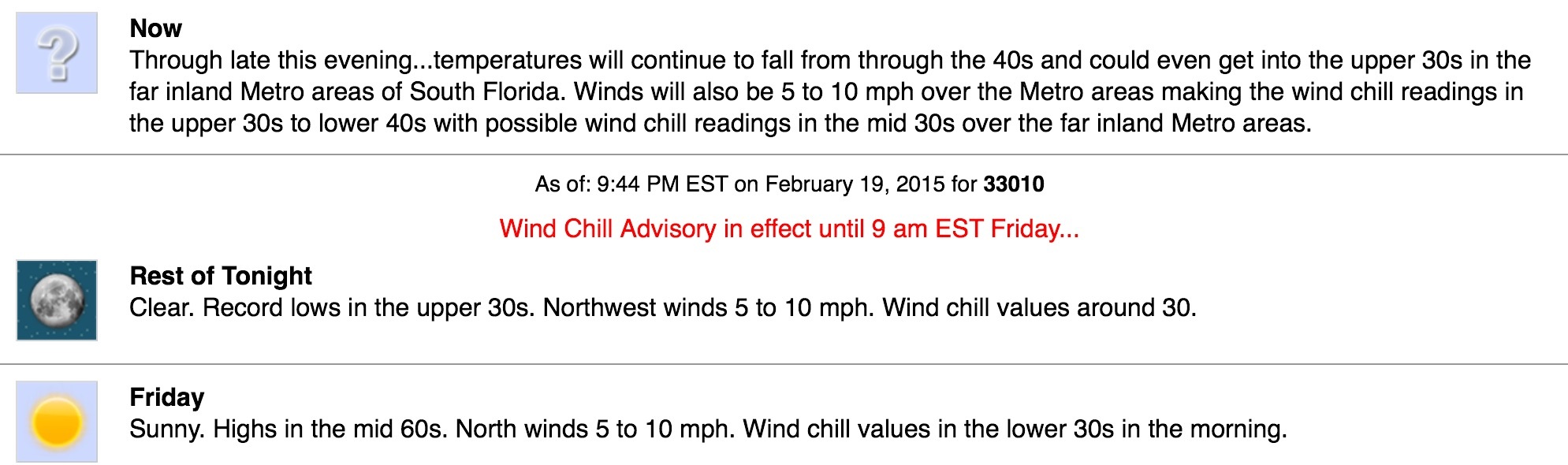 Tonight and tomorrow in miami beach florida