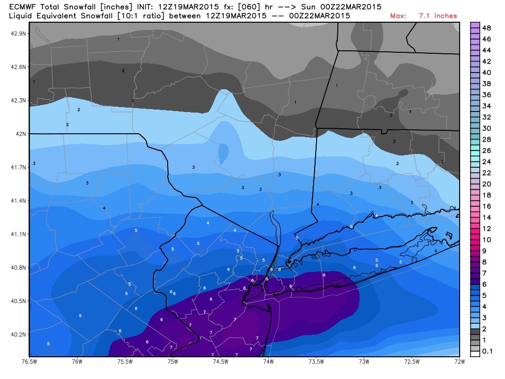 Euro model snowfall