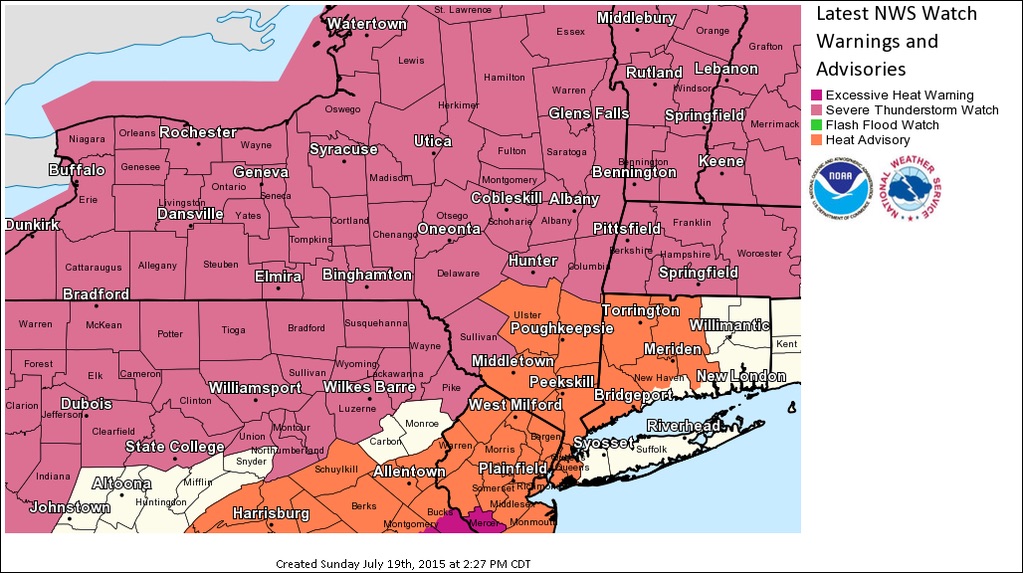 Pink area- severe thunderstorm watch
