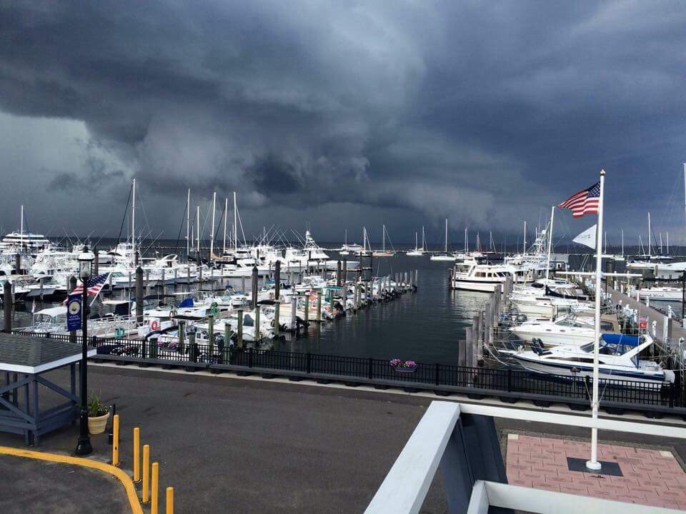 Storm clouds near jersey shore