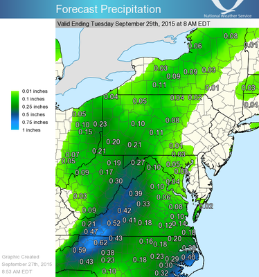 Precipitation until Tuesday 8am