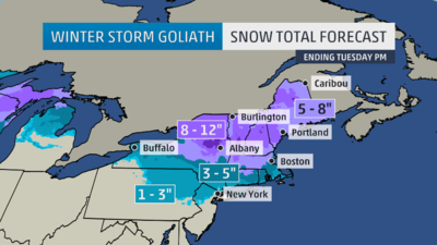 Weather channel snowfall map