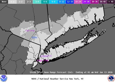 Snowmap for tuesday and night