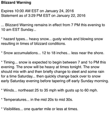 Lakewood - blizzard warning