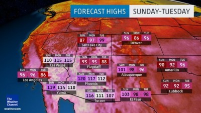 די סאוטוועסט באקט יעצט אין א גרויסע heat wave.