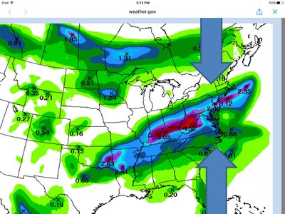 מאדעלס ווייזען אזוי פיל ווי 3-4 אינטשעס רעגען אין באלטימאר און וואשינגטון די סי. ארום 2-3 אינטשעס סאוט נאו דזערסי וכו׳