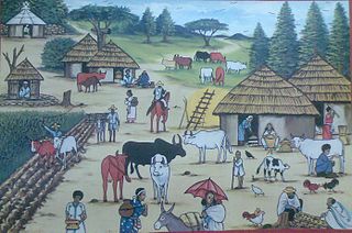 געמאלענע בילד פון א דערפל פון קהילת ביתא ישראל אין עטיאפיע