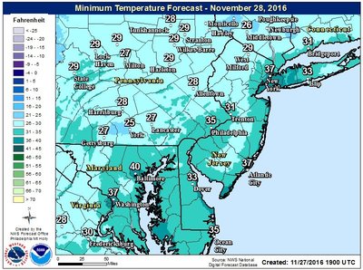Tonights low temps