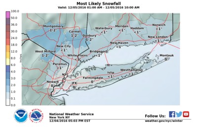 Likely snowfall amounts ny