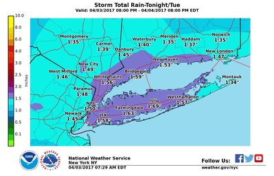 Rain amounts tonight through tomorrow