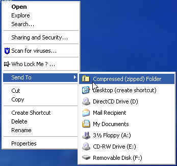 Send To and Compressed (zipped) Folder
